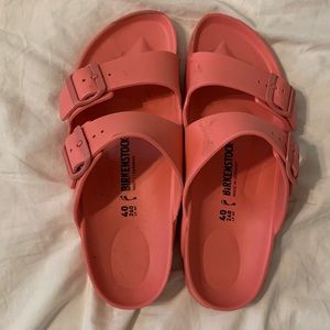 Coral Birkenstocks